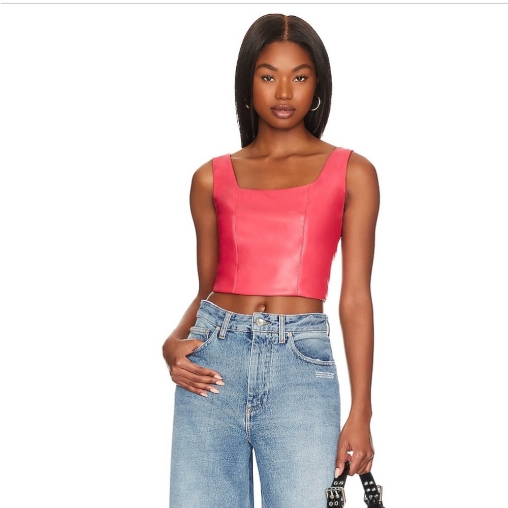 × REVOLVE Benny Faux Leather Bustier in Hot Pink-LBLC the label